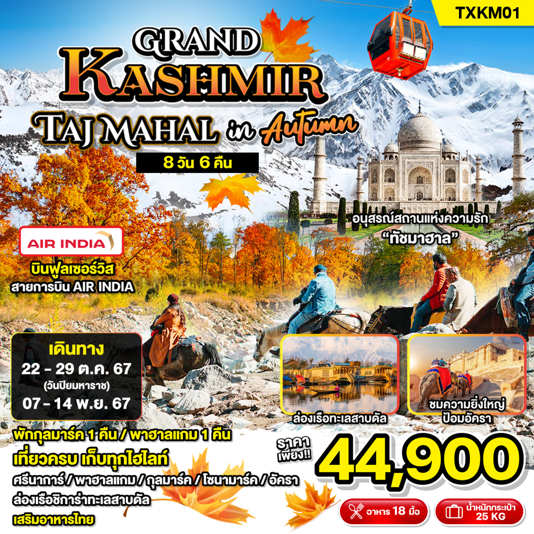 Grand Kashmir Taj Mahal in Autumn 8D6N