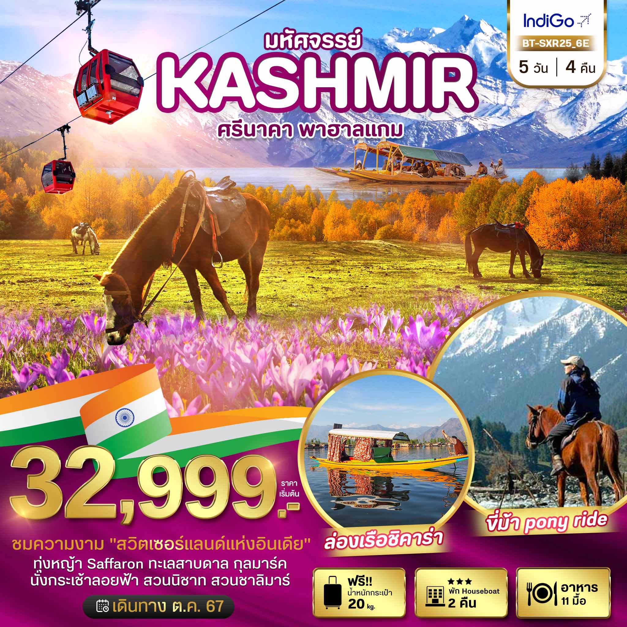 มหัศจรรย์...KASHMIR ศรีนาคา พาฮาแกม 5 วัน 4 คืน